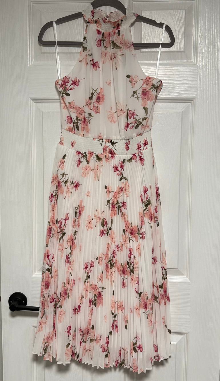 White House Black Market New Women's Laurel Halter Pleated Midi Dress Size 4P